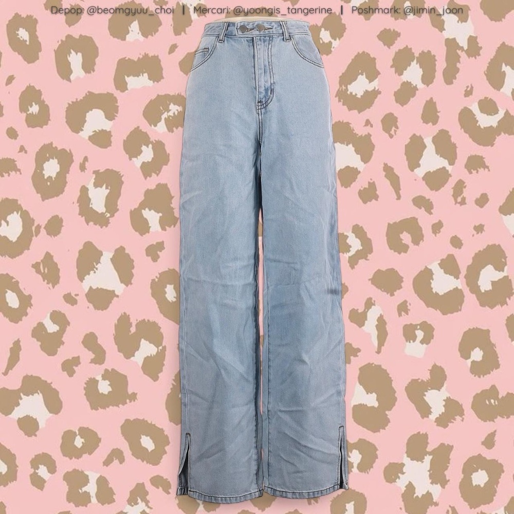 High waisted wide leg jeans